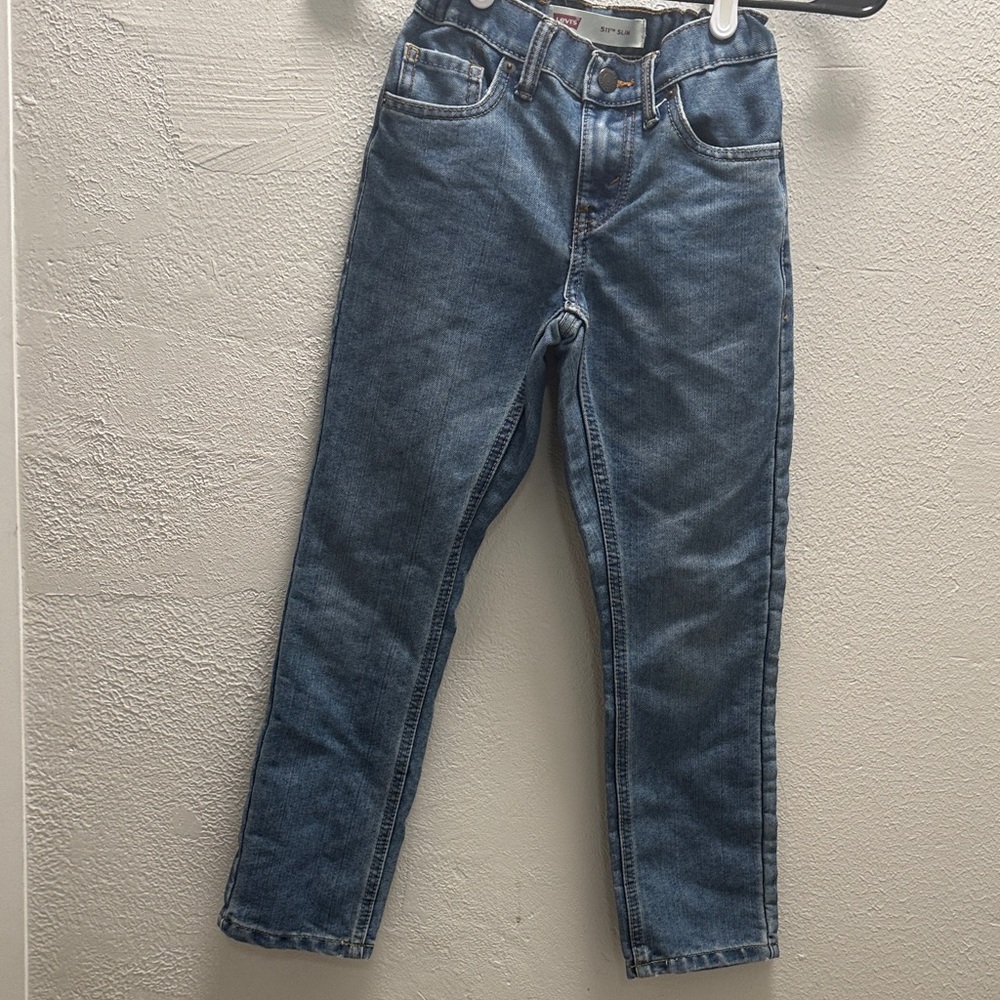 Boy’s Size 8 Blue Denim Jeans with Adjustable Straps